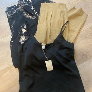 Workwear Bundle, Trousers, Silk Tank Top, Wide Leg Pants